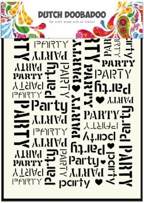 Dutch Doobadoo A5 Mask Art Stencil - Party Background Text