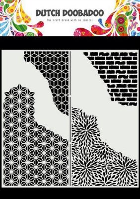 Dutch Doobadoo 210x210mm Stencil Mask Art - Slimline Cracked Patterns