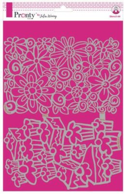 Pronty A4 Stencil - Cakes & Flowers by Julia Woning