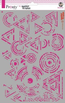 Pronty A4 Mask Stencil - Background Triangles & Circles Grunge