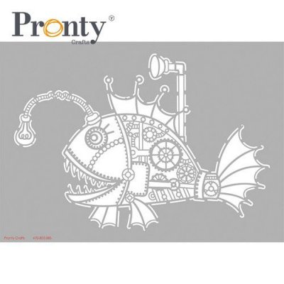 Pronty A4 Mask Stencil - Steampunk Fish