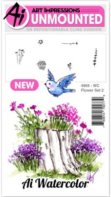 Art Impressions Cling Rubber Stamp Set - Flower Set 2