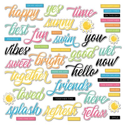 49 And Market Chipboard Words - Vintage Aristry Sunburst