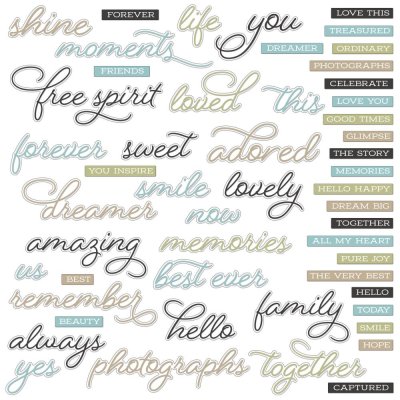 49 And Market Chipboard Set - Vintage Artistry Moonlit Garden Word