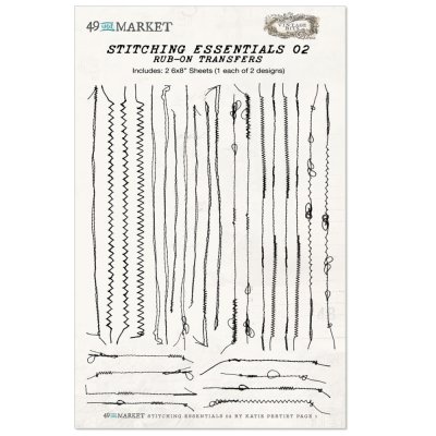 49 And Market Essentials Rub-On Transfer Set - #02 Stitching