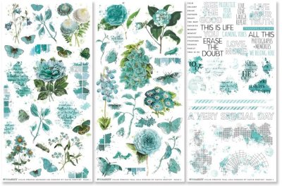 49 And Market Color Swatch: Teal Rub-On Transfer Set