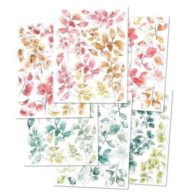 49 And Market 6"x8" Rub-Ons - Spectrum Sherbet Leaves (6 sheets)