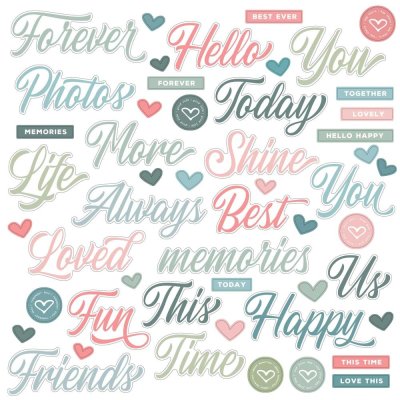 49 And Market Vintage Artistry Tranquility Chipboard Word Set (51 pieces)