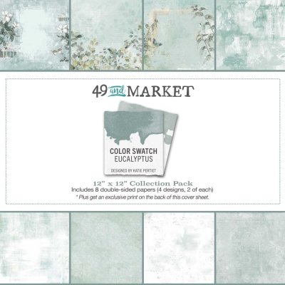 49 And Market 12"x12" Collection Pack - Color Swatch: Eucalyptus (8 sheets)