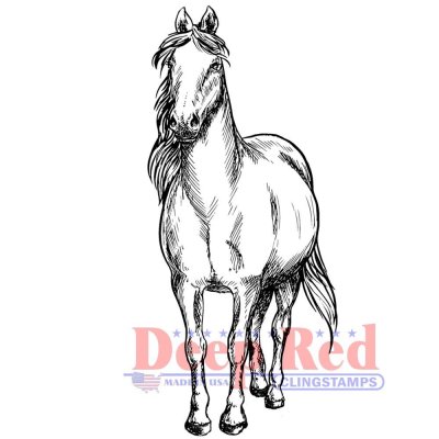 Deep Red Cling Stamp - Majestic Horse