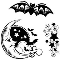 Inkadinkado Clear Stamp - Bat N Moon