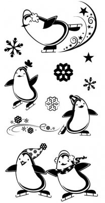 Inkadinkado Clear Stamps - Penguins