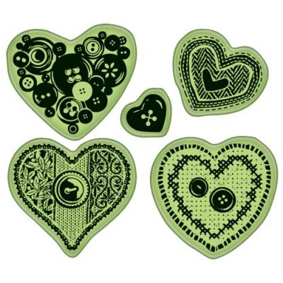 Inkadinkado Inkadinkaclings Stamps - Sewing Hearts