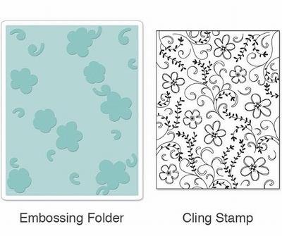 Sizzix Textured Impressions Embossing Folder with Stamp - Flowers & Vines Set by Hero Arts