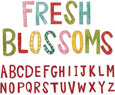 Sizzix Bigz Alphabet Set Dies - Fresh Blossoms Alphabet