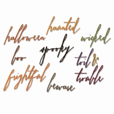 Sizzix Thinlits Die Set - Classic Halloween Handwriting (10 dies)