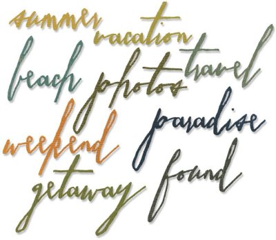 Sizzix Thinlits Die Set - Vacation Words by Tim Holtz (9 dies)