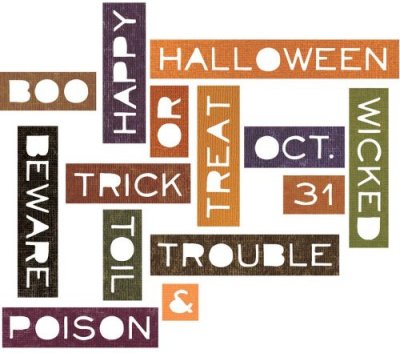 Sizzix Thinlits Die Set - Halloween Words by Tim Holtz (14 pack)