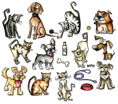 Sizzix Framelits Die Set - Mini Crazy Cats & Dogs by Tim Holtz (45 dies)