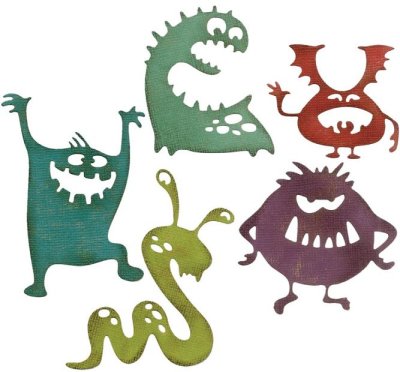Sizzix Thinlits Die Set - Silly Monsters by Tim Holtz (5 dies)