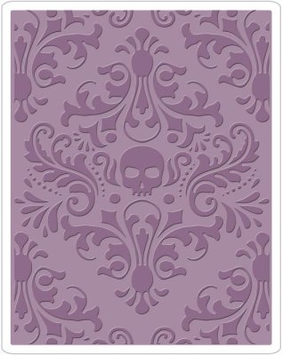 Sizzix Texture Fades Embossing Folder - Skull Damask by Tim Holtz