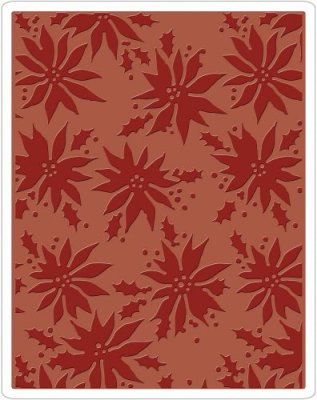 Sizzix Texture Fades Embossing Folder - Poinsettias by Tim Holtz