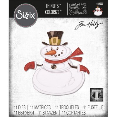 Sizzix Thinlits Die Set - Mr. Snowman Colorize by Tim Holtz (11 dies)