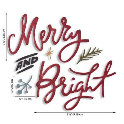 Sizzix Thinlits Die Set - Merry & Bright by Tim Holtz (6 dies)