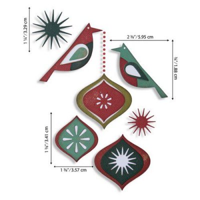 Sizzix Thinlits Die Set - Ornamental Birds by Tim Holtz (10 dies)