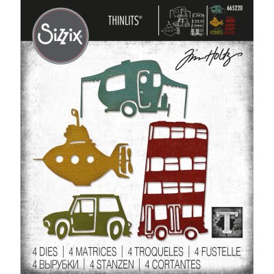 Sizzix Thinlits Dies - Wacky Transport #1 by Tim Holtz (4 dies)