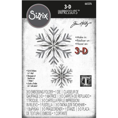 Sizzix 3-D Texture Fades Embossing Folder - Snowflake by Tim Holtz