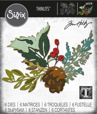 Sizzix Thinlits Die Set - Holiday Brushstroke #2 by Tim Holtz (6 dies)