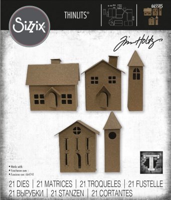 Sizzix Thinlits Die Set - Paper Village #2 by Tim Holtz (21 dies)
