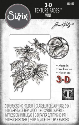 Sizzix 3-D Texture Fades Embossing Folder - Mini Poinsettia by Tim Holtz