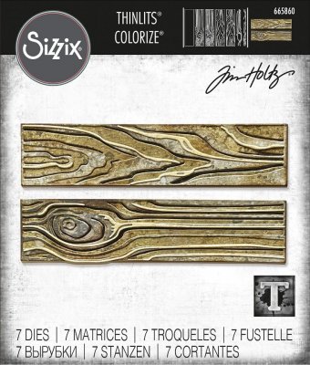 Sizzix Thinlits Die Set - Woodgrain Colorize by Tim Holtz (7 dies)