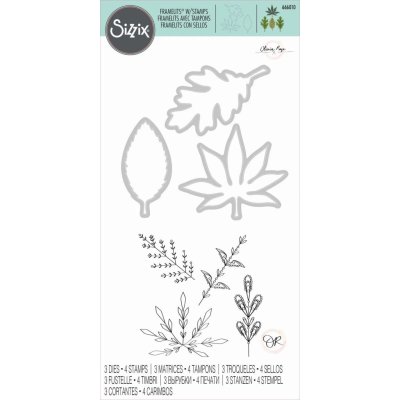 Sizzix Framelits Die Set with Stamps - Decorative Leaves