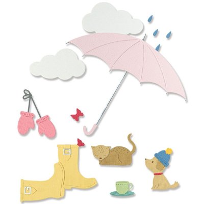 Sizzix Thinlits Die Set - Rainy Day (13 dies)