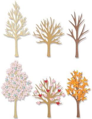 Sizzix Thinlits Die Set - Seasonal Trees (7 dies)
