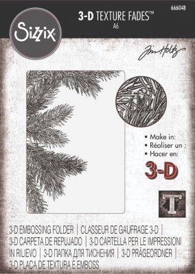 Sizzix 3-D Texture Fades Embossing Folder - Pine Branches by Tim Holtz