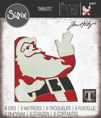 Sizzix Thinlits Die Set - Retro Santa by Tim Holtz (6 dies)