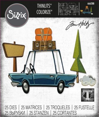 Sizzix Thinlits Die Set - Road Trip Colorize by Tim Holtz (25 dies)