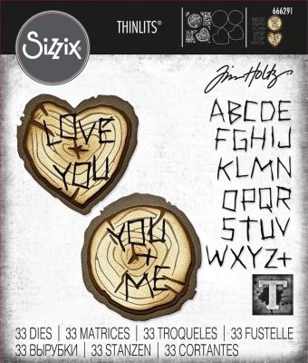 Sizzix Thinlits Die Set - Wood Slice by Tim Holtz (33 dies)