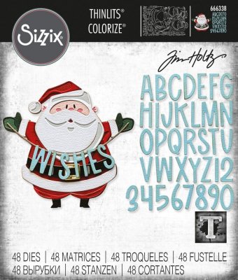 Sizzix Thinlits Die Set - Santa Greetings Colorize by Tim Holtz (49 pack)