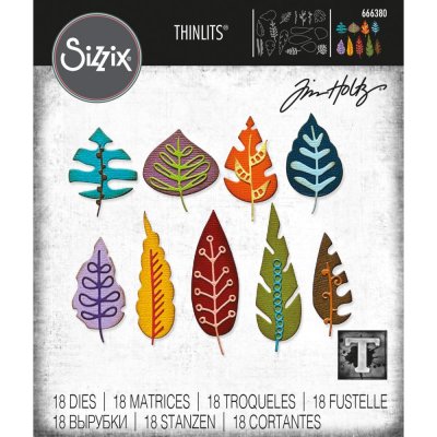 Sizzix Thinlits Die Set - Artsy Leaves by Tim Holtz (18 dies)