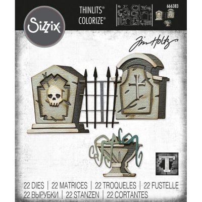 Sizzix Thinlits Die Set - Graveyard Colorize by Tim Holtz (22 dies)