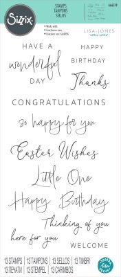 Sizzix Clear Stamps - Daily Sentiments (13 pack)