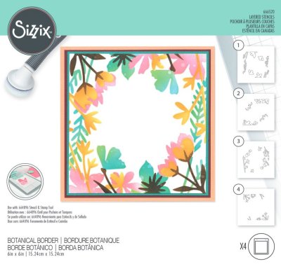FÖRBESTÄLLNING! Sizzix Layered Stencils - Botanical Border (4 dies)