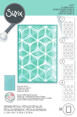 Sizzix Layered Stencils - Defined Petals (4 pack)