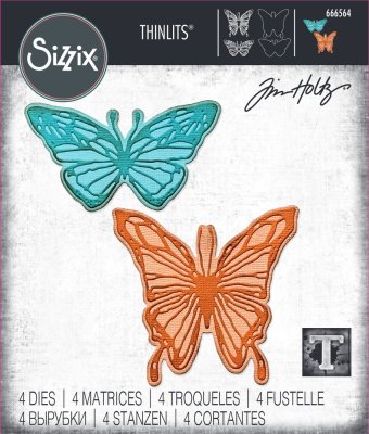 Sizzix Thinlits Die by Tim Holtz Vault Scribbly Butterfly (4 dies)