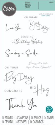 Sizzix Clear Stamps Set - Daily Sentiments #2 (14 stamps)